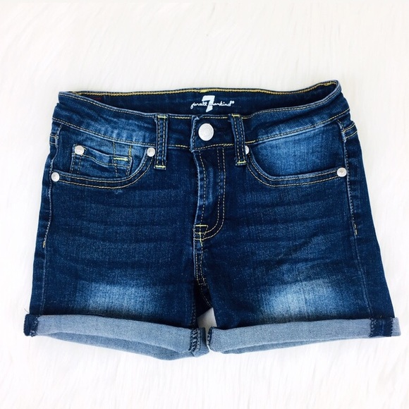 7 For All Mankind Denim Jean Shorts Size 10 - Picture 1 of 7